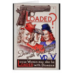 "Loaded with VD" vintage World War II STD  poster cards