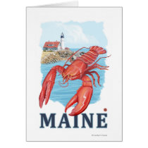 Lobster and Portland Lighthouse Scene Cards