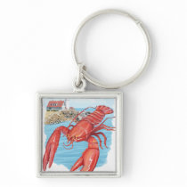 Lobster and Portland Lighthouse Scene Key Chains