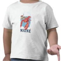 Lobster and Portland Lighthouse Scene Tshirt
