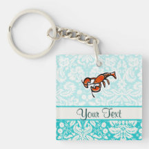 Lobster; Cute Square Acrylic Keychain