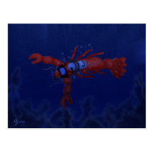 Lobster Diving Postcard