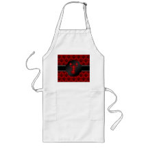 Lobster red damask apron
