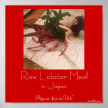 Lobster sashimi (raw lobster) Japan poster