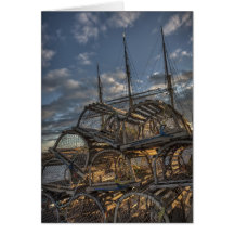Lobster Traps and Tall Ship Masts Greeting Card