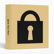Lock. Top Secret or Confidential Icon. 3 Ring Binders