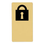 Lock. Top Secret or Confidential Icon. Personalized Shipping Label
