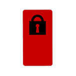 Lock. Top Secret or Confidential Icon. Personalized Address Labels