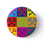 Locks and Keys Pop Art Button