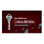 Locksmith Business Card Grunge red