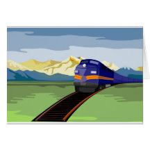 locomotive diesel de fret de passager de train carte de vœux