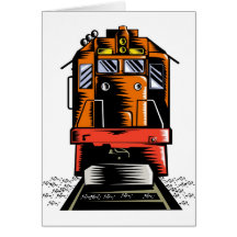 locomotive diesel de fret du train de voyageurs cartes de vœux