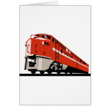 locomotive diesel de fret du train de voyageurs cartes de vœux