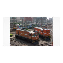 Locomotives at Changhua Roundhouse, Taiwan Photo Card Template