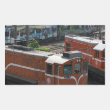 Locomotives at Changhua Roundhouse, Taiwan Rectangle Stickers