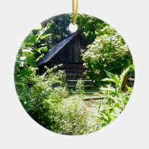 log cabin christmas ornament