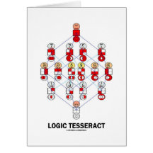 Logic Tesseract (Hasse Diagram) Greeting Cards