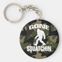 Logo blanc allé de Squatchin avec l'arrière - plan Porte-clés