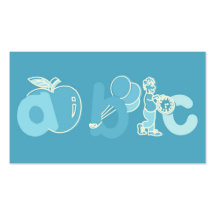 Logo bleu-clair d'alphabet d'ABC pour des garçons Modèles De Cartes De Visite