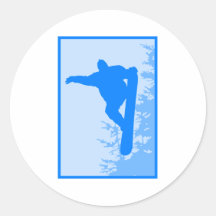 Logo bleu de surf des neiges adhésifs