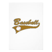 Logo Brown de base-ball Invitations Personnalisées