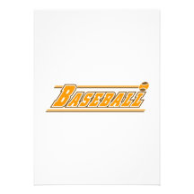 Logo brun orange de base-ball invitation personnalisable