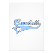 Logo de base-ball bleu-clair carton d'invitation