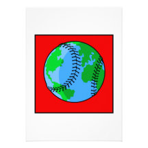 Logo de base-ball du monde invitations