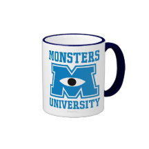 Logo de bleu d'université de monstres tasse