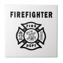 Logo de département du feu de sapeur-pompier carreau en céramique