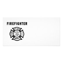 Logo de département du feu de sapeur-pompier cartes avec photo