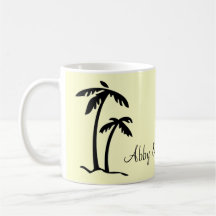 Logo de destination de palmier de do-it-yourself tasse
