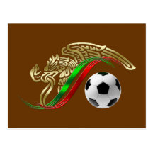 Logo de football du football d'emblème de drapeau  carte postale