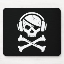 Logo de la piraterie anti-RIAA de pirate de musiqu Tapis De Souris