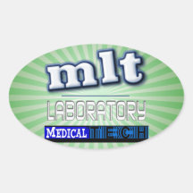 LOGO DE MLT - LABORATOIRE TECH MÉDICAL STICKER OVALE
