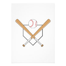 Logo de plat de base-ball cartons d'invitation personnalisés