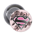 Logo de Supergirl avec des roses Badge