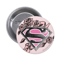 Logo de Supergirl avec des roses Badge