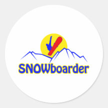 Logo de surfeur adhésif rond