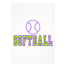 logo du base-ball pourpre et vert carton d'invitation