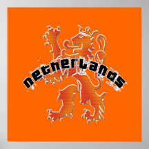 Logo néerlandais de lion poster
