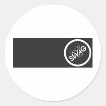 logo noir de rectangle autocollant rond