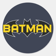Logo noir et jaune de Batman Autocollant Rond