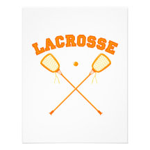 Logo orange de lacrosse cartons d'invitation