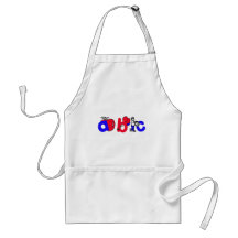 Logo rouge, blanc et bleu d'alphabet d'ABC Tablier
