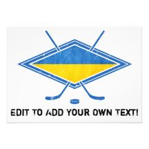 Logo ukrainien de drapeau d'hockey carton d'invitation