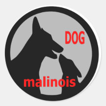 logodogmalinois1 adhésifs ronds
