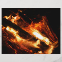 logs in flames photograph personalized flyer