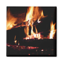 Logs in the Fireplace Magnet