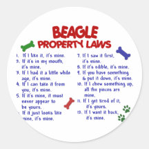 Lois 2 de propriété de BEAGLE Adhésif Rond